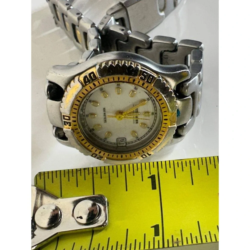 Wittnauer Two Tone 100M Diver Watch White Dial Date 039/1 (10)
